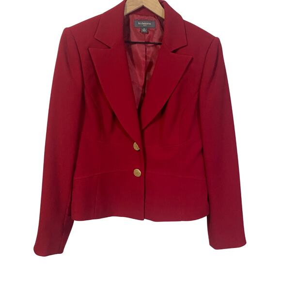 Liz Claiborne Suits NWT Red Pepper Suit Jacket Blazer Gold Buttons Sz 8 - Picture 1 of 12